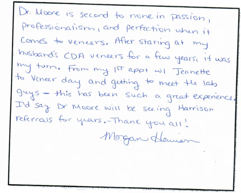 Written smile gallery testimonial CDA