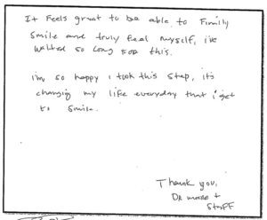 Written smile gallery testimonial CDA