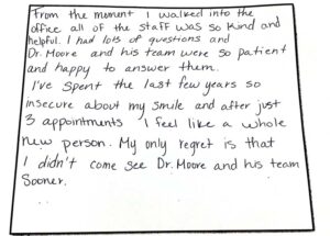 Written smile gallery testimonial CDA
