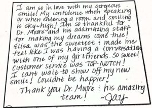 Written smile gallery testimonial CDA