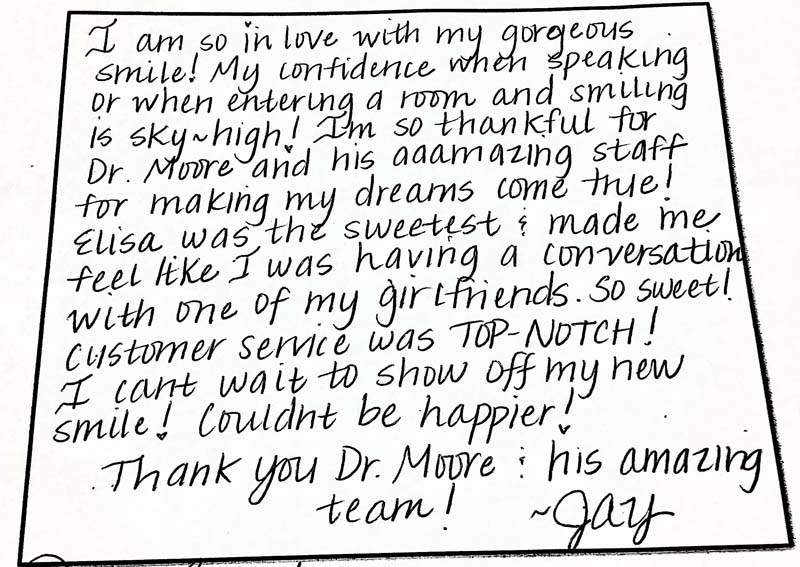 Written smile gallery testimonial CDA
