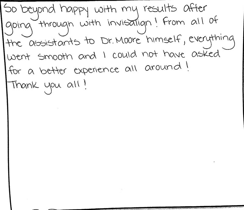 Written smile gallery testimonial CDA